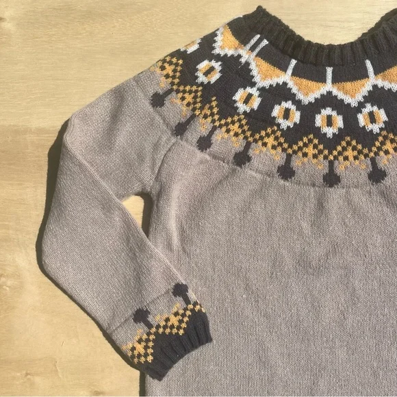 Women’s small grey pattern knit sweater comfy cozy fall winter casual crew warm - Picture 2 of 9